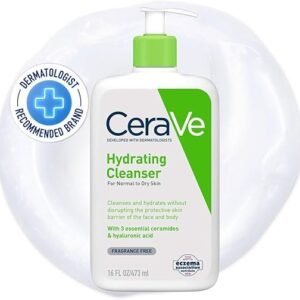 CeraVe Hydrating Cleanser Face Wash 473ml, For Normal to Dry Skin, Hyaluronic Acid + 3 Essential Ceramides, Cleanses and Hydrates without Disrupting Natural Skin Barrier of the Face & Body