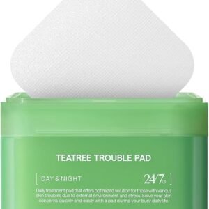MEDIHEAL Teatree Trouble Facial Toner Pads with Tea Tree & Lactobacillus - Calming & Soothing for Sensitive & Acne Prone Skin - Vegan Face Gauze, 100 Pads